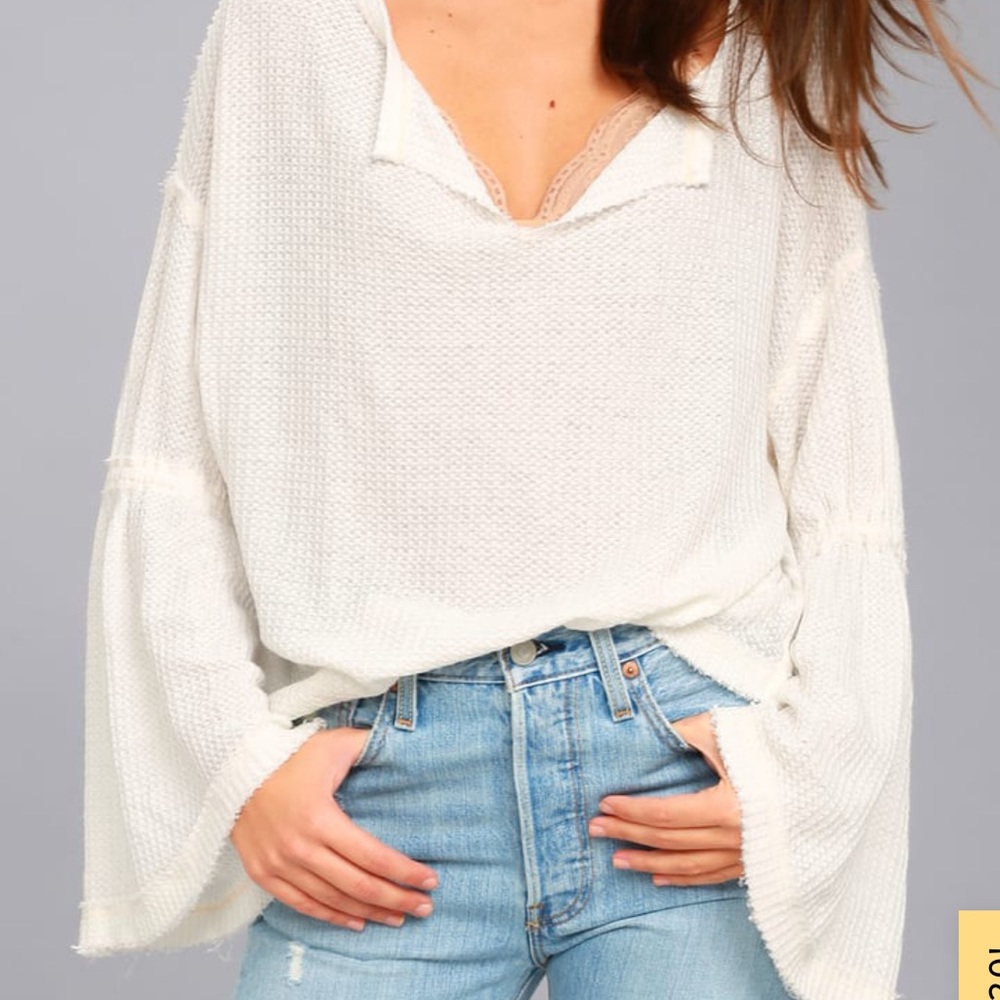 We The Free Dahlia White Long Sleeve Top!